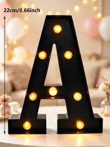 1件 22cm 家居裝飾 A-Z LED 黑色字母燈，婚禮求婚裝飾字母燈，生日派對裝飾字母與數字燈，週年節日裝飾，臥室書桌裝飾字母燈，數字燈，房間裝飾小夜燈 - 黑色 - 查看 43