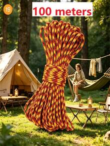 10/50/100m Black Nylon Braided Rope, Durable Twisted Polypropylene Cord, Suitable For Outdoor Use, Clothesline, Tent DIY, Handicraft And Binding - Multicolor - View 24