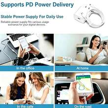 20W Power Adapter With Type-C Interface, Multiple Configurations. Compatible With IPhone 17/16 Pro/16/15 Pro/15, Compatible With Samsung Galaxy S26/S25/S24/S23/S22, Suitable For Home, Travel And Office Scenarios. - US A Type Plug(110-127V) - View 9