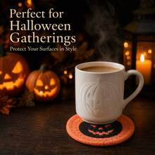 Miếng lót ly Halloween dệt, miếng lót cách nhiệt in họa tiết sáng tạo bằng vải, tấm lót bàn ăn cho tiệc lễ hội - Nhiều màu - Xem 11