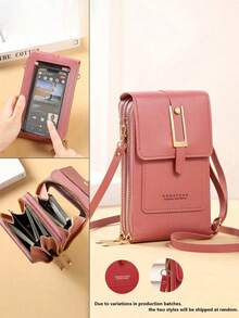 Multifunctional Women's Touchscreen Phone Wallet, Mini Flap Crossbody Bag, Fashion Card Slot Wallet, Vertical Phone Bag - Multicolor - View 6