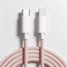 編織 1m/2m USB Type C 轉 Lightning 快充線，相容 iPhone 11 12 13 14 Pro Max XR Xs X SE 8 7 6 Plus iPod，USB C 轉 Lightning 快充線，Type C 充電線，相容 iPhone 14 13 12 11 Pro Max XR XS X 8 7 6 Plus SE，Lightning 轉 USB C 車用 CarPlay 數據線 - 彩色 - 查看 2