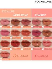 FOCALLURE Plumpmax High Gloss Lip Plumping Gloss, Memberikan Efek Mengisi Bibir Seketika dengan Kilau Seperti Cermin, Tekstur Ringan, Segar, dan Tidak Lengket, Serbaguna untuk Berbagai Penggunaan, Hidrasi dan Kilau Tahan Lama Sepanjang Hari - 14 BATU AKIK API - View 10