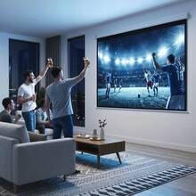 HOMCOM Pantalla de Proyector Eléctrica 100 Pulgadas Pantalla de Proyección Portátil Formato 4:3 con Mando a Distancia Tela de Proyección para Interior y Exterior 203x152 cm Blanco - Enchufe EU Tipo C(220-240V) - Ver 1