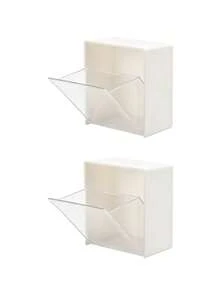 4pcs Wall-Mounted Storage Boxes - Cosmetic Storage Box, Jewelry Storage Box, Plastic Storage Rack, For Organizing And Storing Dental Floss, Hair Ties, Hair Clips, Powder Puffs And Other Items. Suitable For Home, Dorm, Commercial Space - Multicolor - View 11