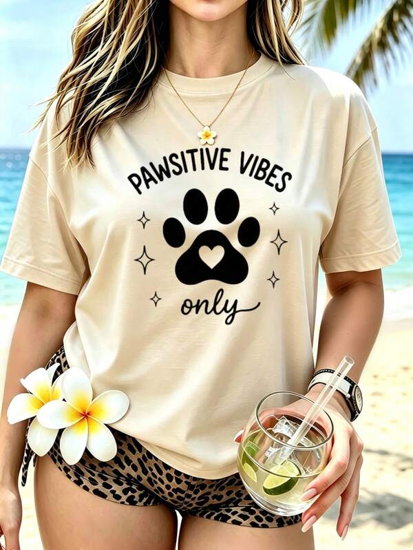 Camiseta de mujer de algodón puro con estampado único, estilo coreano, de manga corta y corte holgado, nueva camiseta de verano a la moda, versátil y de corte ajustado para mujer.