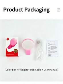 Mini Luz de Preenchimento para Selfie com Clipe Q, Luz de Preenchimento LED Recarregável por USB de Bolso, Luz de Clipe Portátil com Brilho Ajustável em 3 Níveis, Adequada para Selfie de Smartphone, Vlog, Transmissão ao Vivo - Temperatura de cor dupla - Visão 10