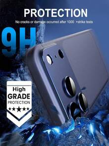 Metal Frame Tempered Glass Camera Lens Protector For IPhone 17 Pro/17 Pro Max/18 Pro/18 Pro Max/ (1pc), [Matte] [Strong Adhesion] Metal Frame Tempered Glass Camera Lens Cover - Deep Blue - Dark Blue - View 3