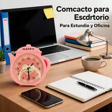 Unisex Practical Style For Bedroom And Office Desk Clock - Pink - View 2