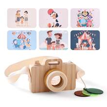 Wooden Simulated Card-Insert Camera Kaleidoscope Toy, Card-Insert Toy With Interchangeable Lens Color And Image, Baby Educational Toy For Fine Motor Skills, Christmas Halloween Children's Day Back To School Gift - Multicolor - View 9