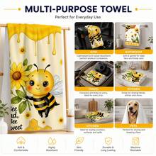 2pcs Bee & Honey Pattern Kitchen Towels, Sunflower & Honeycomb Print Hand Towels, Dish Cloths, Suitable For Kitchen, Dining Room And Spring/Summer Home Decor 4/6/8pcs Multi-Pack - Multicolor - View 7