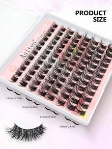 Asiteo 96pcs D Curl Wet Lash Clusters, Moisturizing Eyelash Clusters, Fluffy Voluminous Single Lash, Soft & Comfortable, Convenient For Home DIY - D - View 4