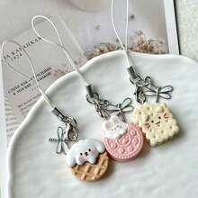 1pc Cute Pet Cookie Phone Chain Pendant, Best Friend Accessory, Fresh Girl Phone Chain, Simple Versatile Phone Decoration, Small Gift For Meeting - Multicolor - View 7