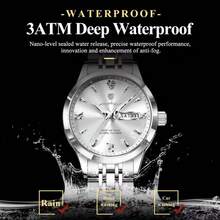 CTPOR Elegant Lady Stainless Steel Luminous Waterproof Dual Calendar Fashionable Quartz Watch For Business Birthday Festival Gift Back-To-School Halloween - Multicolor - View 6