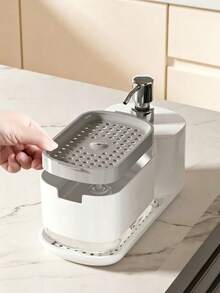 Drainage Storage Cleaning Set With Soap Dispenser, Brush Holder And Towel Rack, Suitable For Kitchen Accessories, Kitchen, Bathroom, Home Decor, Room Decor, Christmas, Halloween, House, Halloween Decor - Multiple Styles - View 4