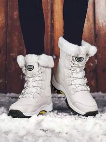 Women's Snow Boots, Winter Thermal Lined Thickened Style, Comfortable Wear, Durable And Anti-Slip, Suitable For Winter Snow Season Travel And Daily Versatile Wear. - Off-white - View 11