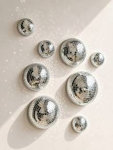 1/3/8pcs Disco Ball Wall Decor Hanging Ornament, With Adhesive Backing, Home Interior Decoration, Create Reflective Atmosphere - Multicolor - View 1