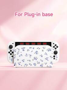 1件紫色花卉圖案Switch保護殼收納袋，適用於Switch2/Switch OLED/Switch NS/Lite，新一代Switch2遊戲主機配件保護套收納袋，電池續航版遊戲主機配件保護套，送給SWITCH玩家的最佳禮物 - 彩色 - 查看 4