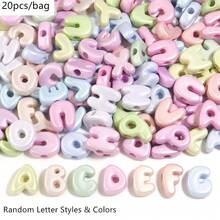 20/30 piezas de cuentas de letras de dibujos animados de colores mixtos aleatorios con agujero grande, cuentas sueltas lindas para pulseras DIY, collares, colgantes de teléfono y decoración de bolígrafos escolares - Cuentas de letras de dibujos animados con agujero grande - Ver 12