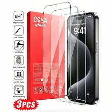 3 buah Pelindung Layar Kaca Tempered Full Coverage, Kompatibel dengan iPhone 7/8/7 Plus/8 Plus/XR/11/12/12 Pro/13/14/13 Pro/14 Pro/15/15 Pro/12 Mini/13 Mini/X/XS/11 Pro/XS Max/11 Pro Max/12 Pro Max/13 Pro Max/14 Plus/14 Pro Max/15 Plus/15 Pro Max/16/16 Plus/16 Pro/16 Pro Max/17 E/17 Air/17 Pro/17 Pro Max. [Versi Internasional, Bukan Versi Lokal] - MultiWarna - View 1