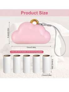 5pcs Mini Lint Roller ,Reusable Lint Roller For Travel, Pet Hair Remover Portable Lint Roller For Clothes With 150 Sheets Refillable ,Portable Lint Roller For Essentials & Travel Accessories - 1 Handle + 4 Replacements - View 2