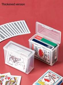 Caja de almacenamiento de tarjetas de plástico, caja de almacenamiento de tarjetas de intercambio de plástico transparente, caja de almacenamiento de tarjetas de béisbol, fundas de tarjetas de plástico transparente suave, diseño de ranura de carga superior, adecuado para tarjetas graduadas, mazos - transparente - Ver 6