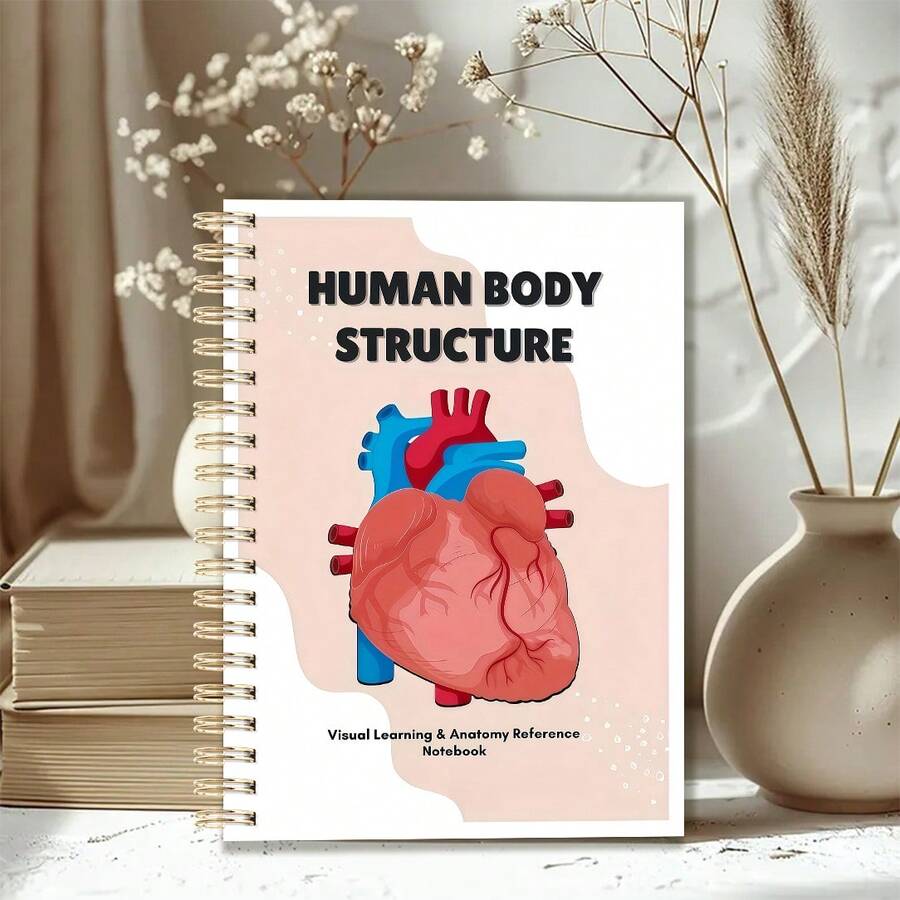 DANPERJI 1pc A5 Visual Anatomy Practice Book For Students And Artists - Human Body Structure Guide, Including Systems, Muscles, Organs And Bones, For Medical Study And Art Practice - Colorful - View 1