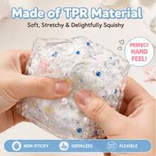1PC Coconut Texture Pearl Ocean Style Cheese Squishy Toy, Viral Soft Squeeze Stress Relief Handmade Ball, Fun Desktop Decor - Multicolor - View 7