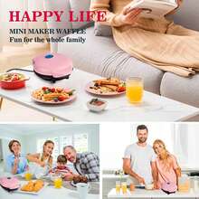 Waflera Eléctrica Compacta con Forma de Corazón y Recubrimiento Antiadherente, Fácil de Almacenar, Varios Colores, Ideal para Preparaciones DIY, Amantes de la Repostería y Regalo para Regreso a Clases - Multicolor - Ver 7
