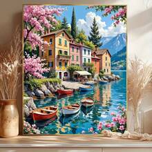 Professional Art Use Digital Painting Set, Lakeside Colorful House And Boat Design, Suitable For College Students, High School Students, Art Major Students - Sets - View 2