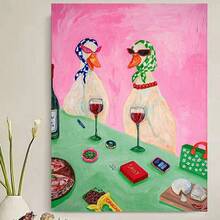 1pc 5D DIY Diamond Painting Unique Style Animal Art. Elegant Party Scene With Anthropomorphic Animal Characters. Full Rhinestone Craft Kit To Develop DIY Skills And Concentration. - round diamond - View 2