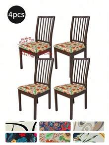 Waterproof Stretch Printed Dining Chair Slipcover, Machine Washable Removable Elastic Cover With Drawstring, Universal Milk Fiber Furniture Protector, Stain Resistant Anti-Scratch For Kitchen, Office & Pet Friendly Homes - Multicolor - View 36