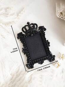 1pc Customized Black European Style 3D Floral Pattern Decorative Frame, Hand-Painted Resin Material DIY Wall Decor Hanging Ornament, Photo Frame, Enhances Home Atmosphere, Suitable For Home, Gathering, Party, Holiday As Wall Decoration And Photo Prop - Multicolor - View 9