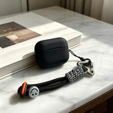 Silicone One-Piece Protective Case For AirPods Pro 2 And Pro 3, With Stylish Lanyard - Black - View 1