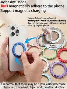 1 buah Dudukan Ponsel Magnetik Paduan Aluminium Berputar 360°, Dengan Perekat untuk Pemasangan di Meja, Mendukung Pengisian Daya Magnetik - MultiWarna - View 6