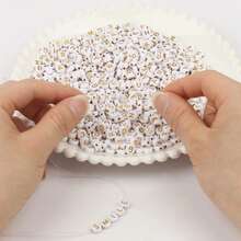 100/300/600/1000 Peças Contas de Letra ou Símbolo 7x4mm Acessórios para Pulseira e Colar, Múltiplas Cores e Estilos, Coração, Estrela, Símbolo do Zodíaco, Paz, Cruz, Letra - Multicolorido - Visão 8