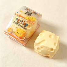 1pc Cheese Shaped Squishy Stress Relief Toy, One Size, Random Color, Soft Slow Rebound Squeeze Toy, Relieve Anxiety And Stress, Portable Office Desk Decompression Toy, Pocket Size Sensory Squishy, Suitable For Adults, Teenagers, Students Gift - Multicolor - View 8