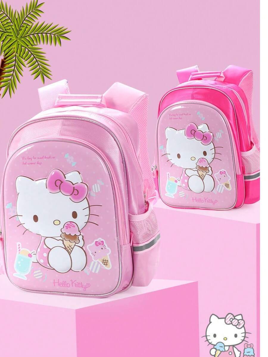 Sanrio Hello Kitty 可拆卸底座保溫可重複使用便當袋,附手把,適合女孩,適用於學校、托兒所與旅行 - A - 查看 1