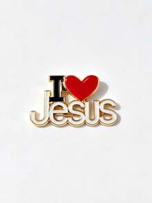 I Love Jesus 心形胸針 信仰字母別針 包包與夾克飾品 禮物 - 彩色 - 查看 12
