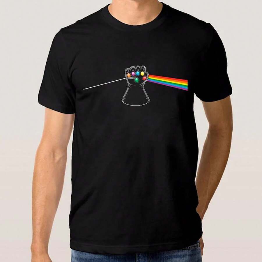 Camiseta "The Infinity Gauntlet Dark Side of the Moon", Tallas para Hombre y Mujer - Negro - Ver 1