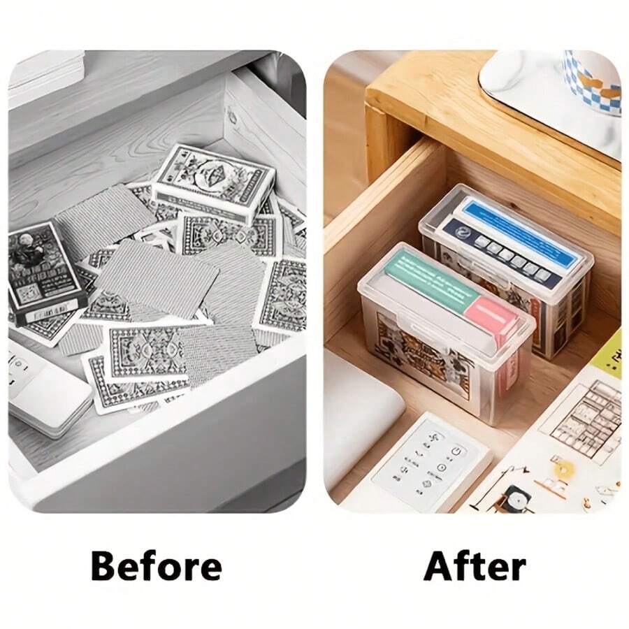 10PCS Playing Card Storage Boxes, Dust-Proof Plastic Card Storage Containers, Suitable For Party Gatherings, Daily Storage, Family Travel, Poker Enthusiasts, Trading Card Collectors, Board Game Players, Halloween Party, Christmas Party - Clear - View 1