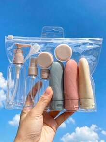 11pcs Travel Cosmetic Dispenser Bottle Set, Toiletries Travel Bottle Set, Suitable For Shampoo, Conditioner, Body Lotion, Shower Gel Dispenser Bottles, Travel Essentials - Multicolor - View 1