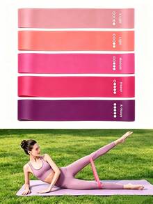 1pc/5pcs Mini Loop Resistance Bands, Leg And Hip Stretching Exercise Home Yoga Fitness Training Equipment, Body Workout Bands - Multicolor - View 2