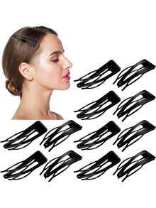 24pcs Crocodile Hair Clips, 1.8 Inch Single Tooth Hair Clips, Hair Styling And Dyeing Hair Accessories, Silver - Black Side Clip - View 9