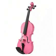 New 4/4 Acoustic Violin Case Bow Rosin Pink - As Pic - View 11