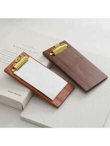 1pc Wooden Mini Clipboard, Small Clipboard, Display Rack, Memo Board, Cooking Recipe Clipboard, Suitable For Restaurant, School, Waiter, Guest Service, Menu Holder - Multicolor - View 3