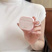 Magnetic Lid Earphone Case Pink Floral Pattern With Hanging Ring Earphone Shell Compatible With AirPods Pro 3 Protective Case Pro 2 Cute Apple 4 Simple 3 New 1/2 Generation Women's Earphone Case Protective Cover - Baby Pink - View 8