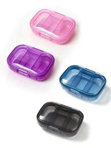 3-Compartment Portable Pill Box, Weekly Medication Storage Case, Dust-Proof Pill Organizer, Suitable For Travel, Office Desk And Home Use - Multicolor - View 12