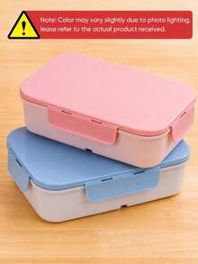 1pc Customized Name Bento Box 3-Compartment Lunch Box With Fork And Spoon Leak-Proof Back To School Children Teenager Student Birthday Gift - Multi-color Style 2 - View 7