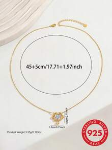 S925 Sterling Silber Ruyi Wolkenmuster Anhänger Halskette, vielseitiger Schmuck für Frauen, Geschenk für Freundin, Ehefrau, Mutter zum Geburtstag, Jahrestag - Verschiedenfarbig - Übersicht 4